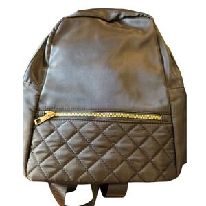 ALFA BAGS Classic Collection‎ Black Quilted Nylon Backpack Gold Zipper